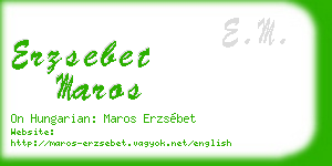 erzsebet maros business card